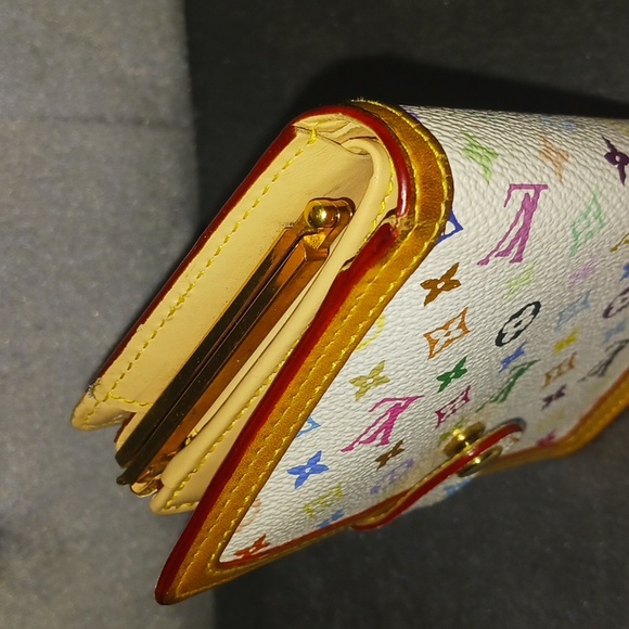 Authentic Louis Vuitton Multi Color Murakami Kiss Clasp Wallet, Dustbag & Box - Picture 10 of 17